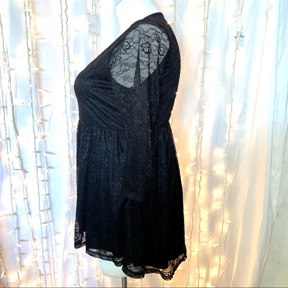 TORRID ⭐️ Black Lace Babydoll Swing Tunic Blouse - Picture 6 of 10
